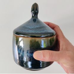 Lgkrukke, bl/turkis/gylden (: 10,5cm)