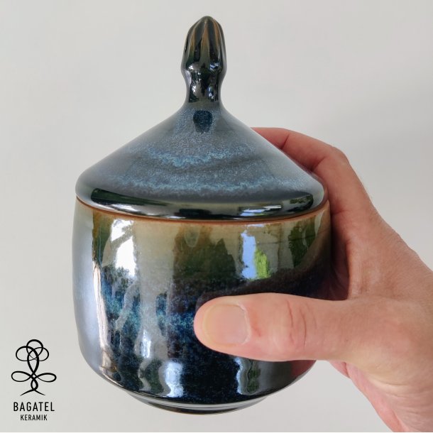 Lgkrukke, bl/turkis/gylden (: 10,5cm)