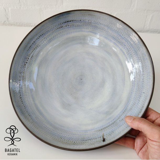 Skl med chattering, hvid/sort (: 27cm)