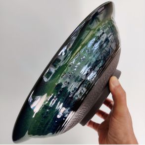 Sk�l, gr�n/turkis/sort/r� sk�rv (�: 32,5�cm)