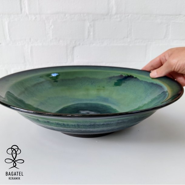 Skl, grn/turkis/sort/r skrv (: 32,5cm)