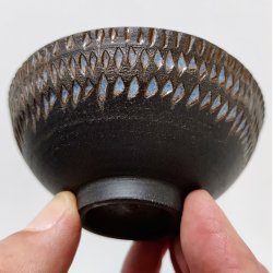 Skl med mnster, hvid/sort (: 8cm)