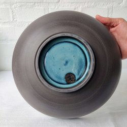 Skl i hvid/bl med rt ydre (: 28)