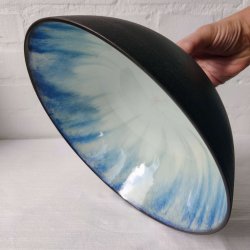 Skl i hvid/bl med rt ydre (: 28)