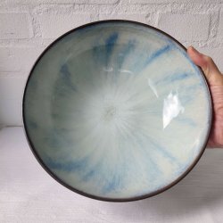 Skl i hvid/bl med rt ydre (: 25)