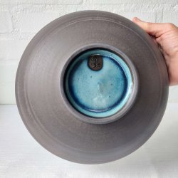 Skl i hvid/bl med rt ydre (: 25)