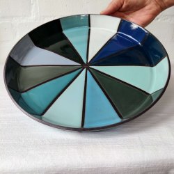 Fad, hj kant, 12 farver bl/ turkis (: 26 cm)