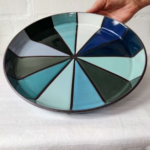 Fad, hj kant, 12 farver bl/ turkis (: 26 cm)