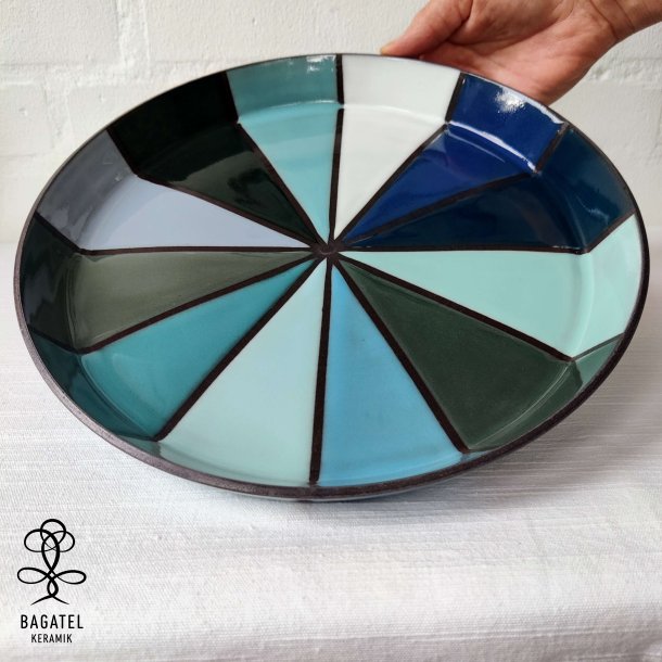 Fad, hj kant, 12 farver bl/ turkis (: 26 cm)