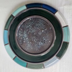 Fad lav kant, 12 farver i bl og turkis (: 27 cm)