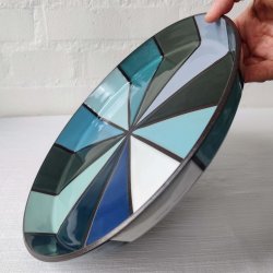 Fad lav kant, 12 farver i bl og turkis (: 27 cm)