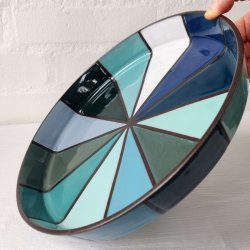 Fad, hj kant, 12 farver bl/ turkis (: 26 cm)