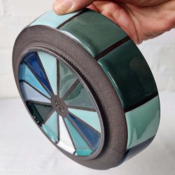 Fad, hj kant, 12 farver bl/turkis (: 17 cm)