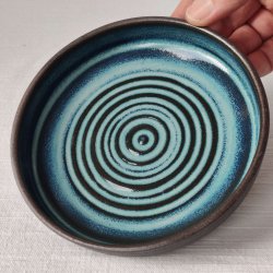 Skl med cirker, bl/r skrv (: 13 cm)