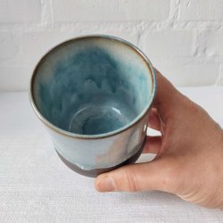 Hj drbekop i bl / sort skrv