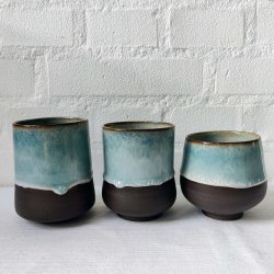 Buttet Drbekop i bl / sort skrv