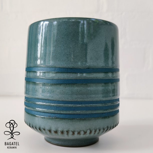 Stort krus, petroleumsbl/turkise striber